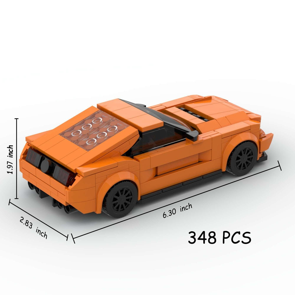 348PCS Sports Race Orange Muscle Auto Bâtiment Blocs