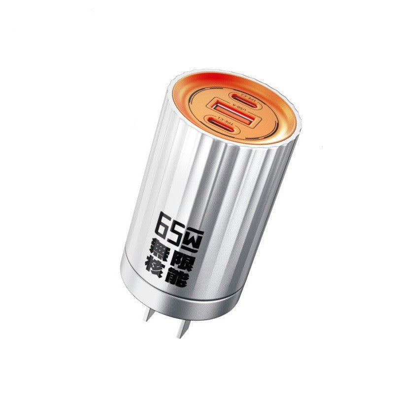 Chargeur de téléphone portable Gallium Nitride 65W à trois ports
