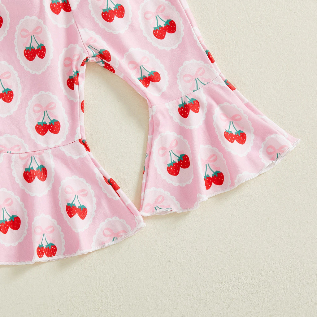 Brodé manches longues Romper imprimé Pantalons et bandeau trois pièces