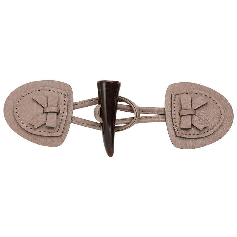 Accessoires de bouton décoratif en cuir véritable boucle de corne