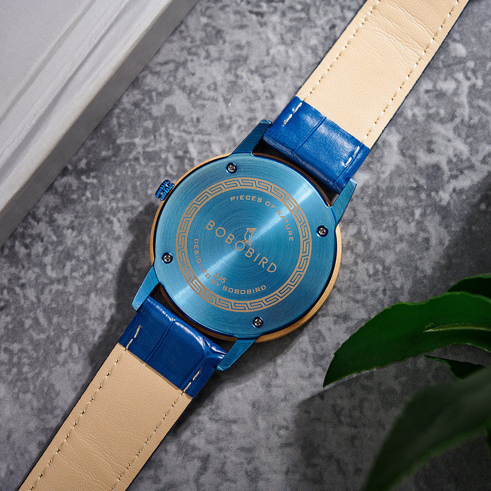 Montre en bois naturel pour homme - Vintage Minimalist Design Montre Quartz Casual pour jeune