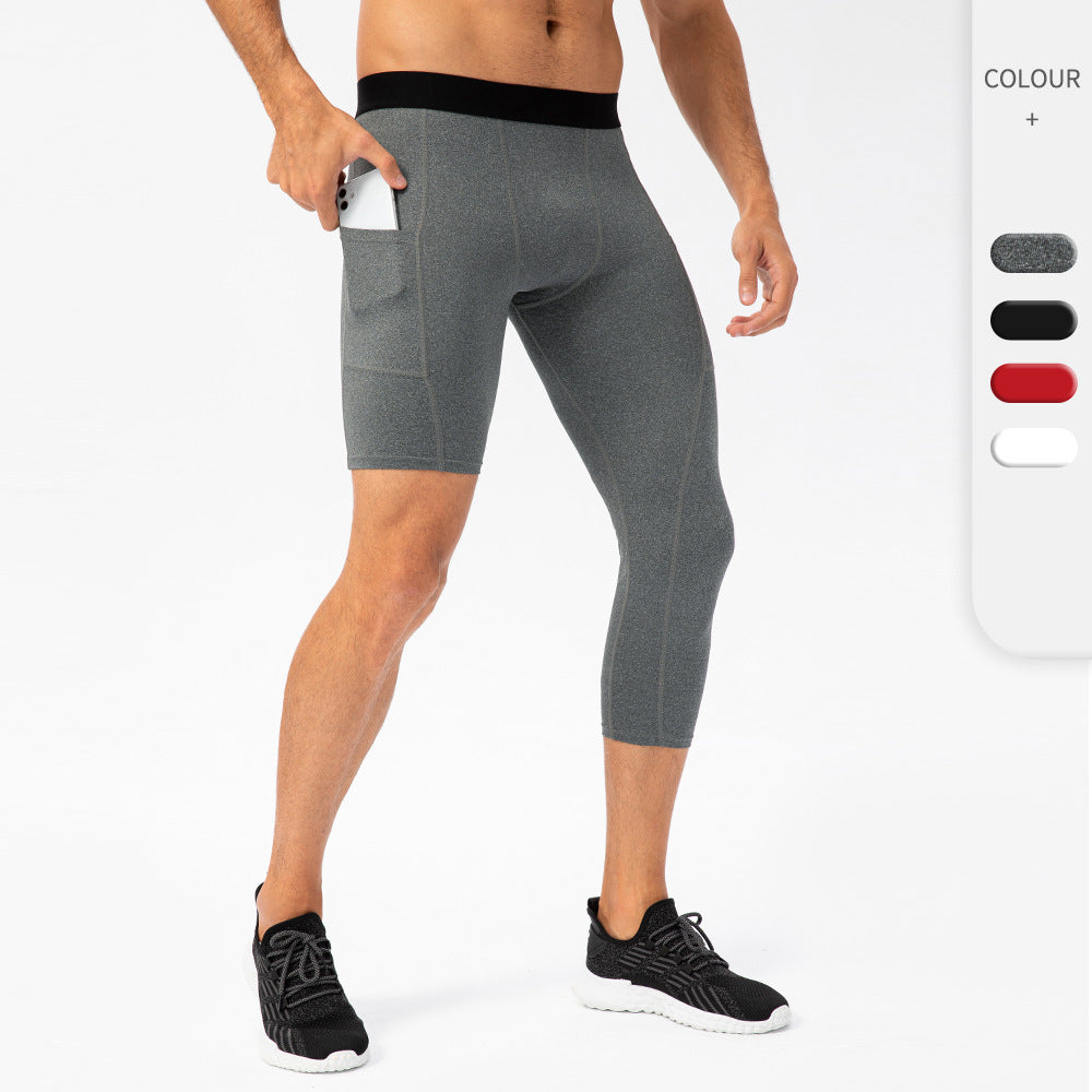 Pantalon de fitness à jambes simples pour hommes Longueur de la poche