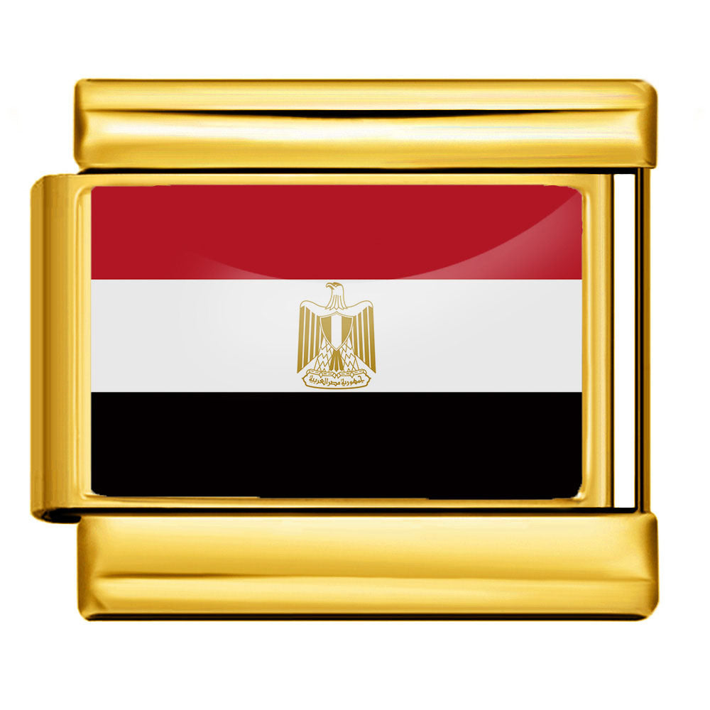 Arrière-plan d'or World Flag Photo Epoxy Italien Module Bracelet