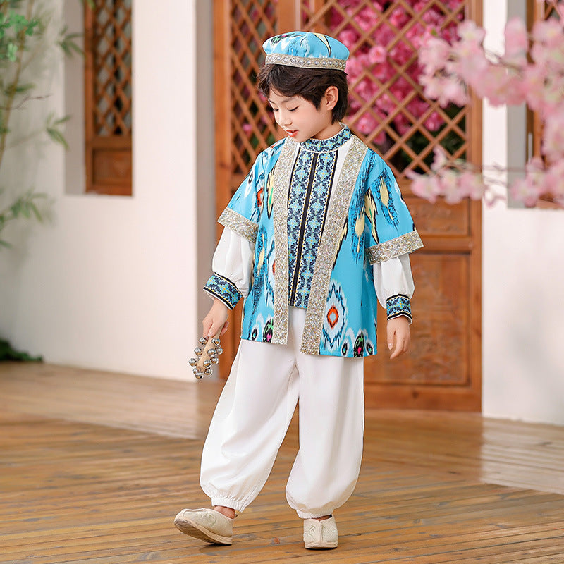 Enfants de minorités ethniques à manches longues Springautumn Outfit Xinjiang Uyghur-style enfant porter