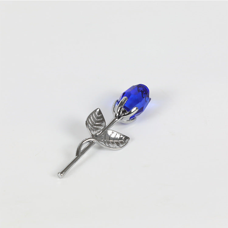 Cadeau de la Saint Valentin à la fleur de rose dorée en cristal
