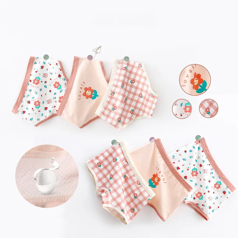 Sous-vêtements pour enfants Femelle Trois Quatre Corners Pure Coton Bébé Petite fille
