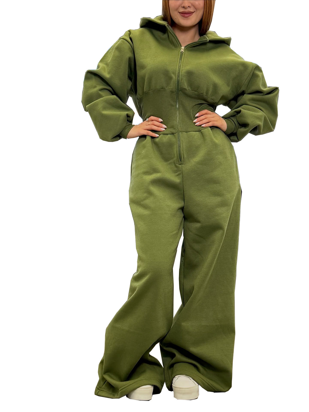 Costume à capuche Zip-up Stretch-waist