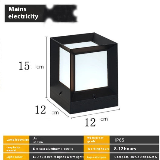 Lampe Pilier Mur extérieur Lampe de jardin imperméable