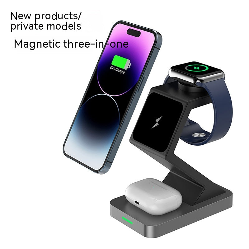 Support de téléphone de chargeur sans fil magnétique trois en un