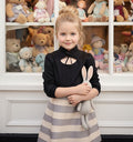 Filles Coton Noir Manches longues Printemps Été Top Vintage Chemise 3-5Y