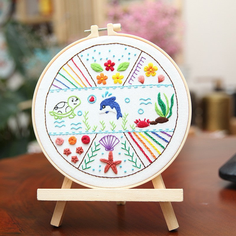 Pratique de l'aiguille pratique fleur et animal croix ensemble de trois pièces