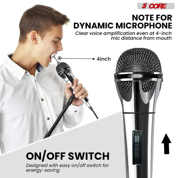 5 CORE Microphone Dynamic Vocal Handheld Mic Cardioïde Unidirectionnel Microfono W On Off Sw