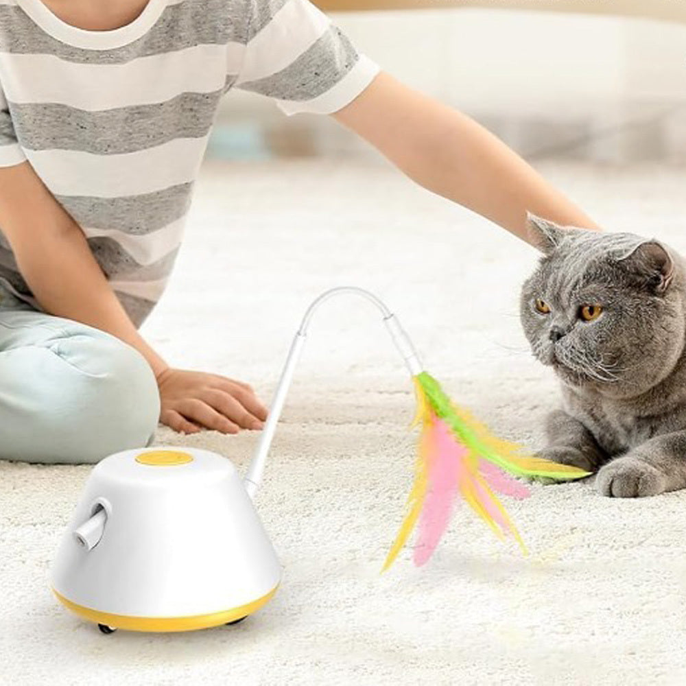 Jouet de divertissement de chat jaune pour le temps de jeu actif — Ensemble d'accessoires partiels