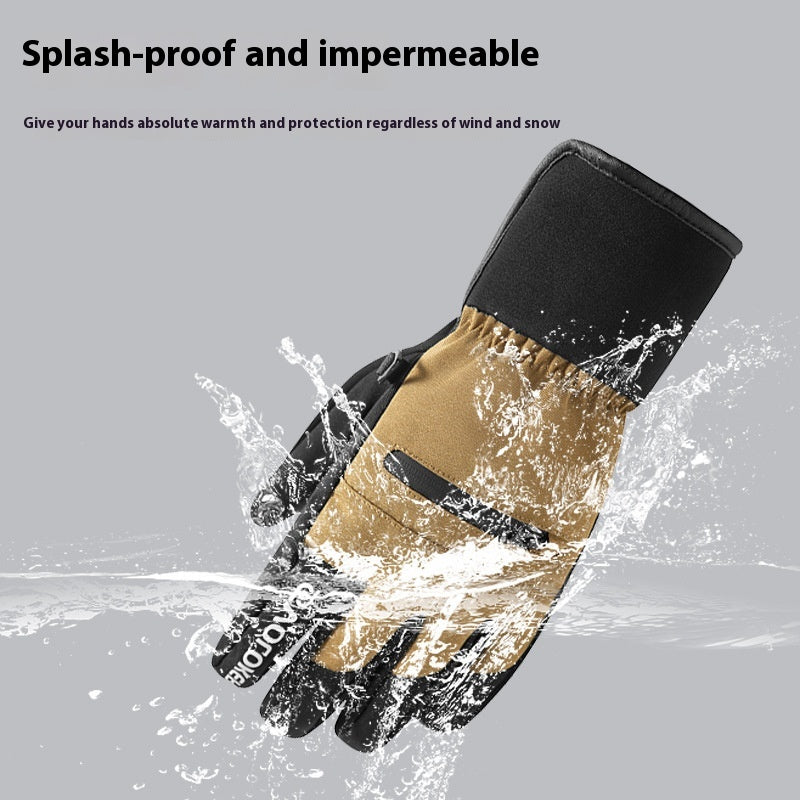 Chaud avec Velvet imperméable à l'eau Cinq gants d'écran tactile doigt