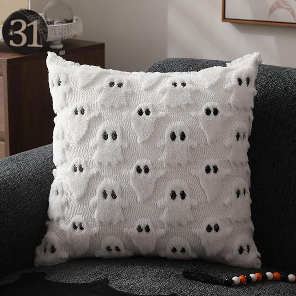 Housse d'oreiller Ghost Confort décoratif en peluche douce Couverture d'oreiller pour salon Canapé De