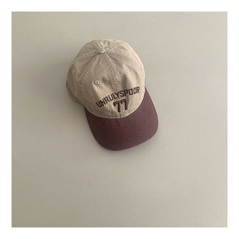 Stylish Casual Soft-crown Color-block Casquette de baseball pour enfants