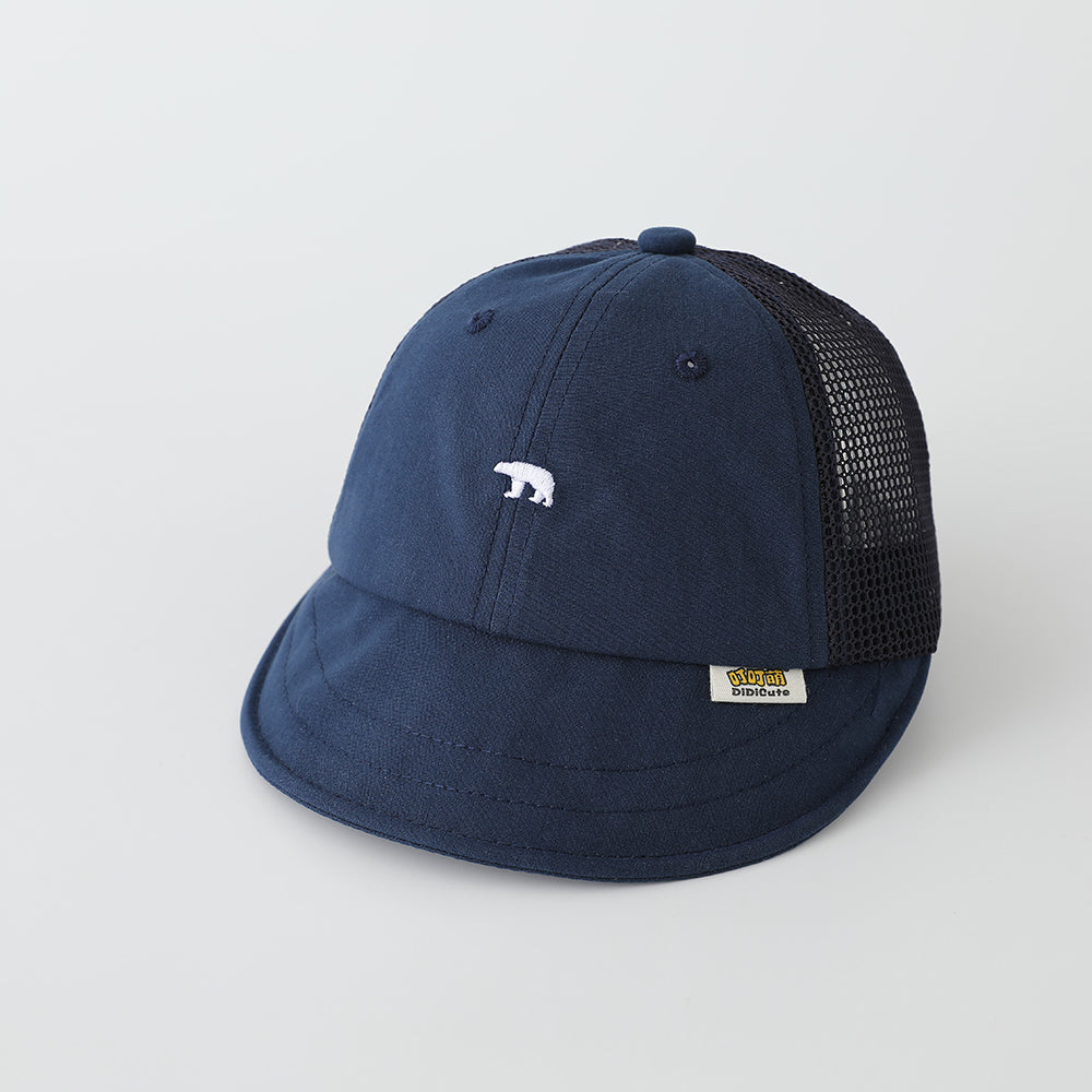 Casquette de baseball brodée en maille simple d'ours pour enfants - Mignon et style frais Baby Breathabl