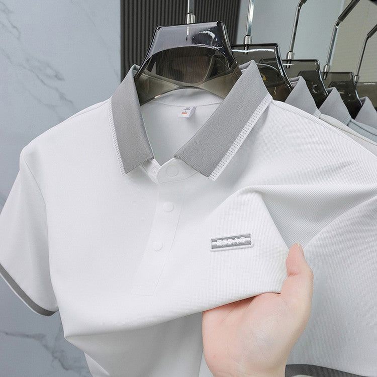 T-shirt à manches courtes pour hommes en soie de glace sans couture