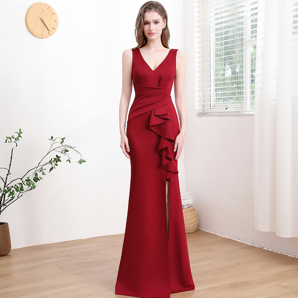 Gown soirée pour les femmes haut de gamme élégant simple et léger luxe