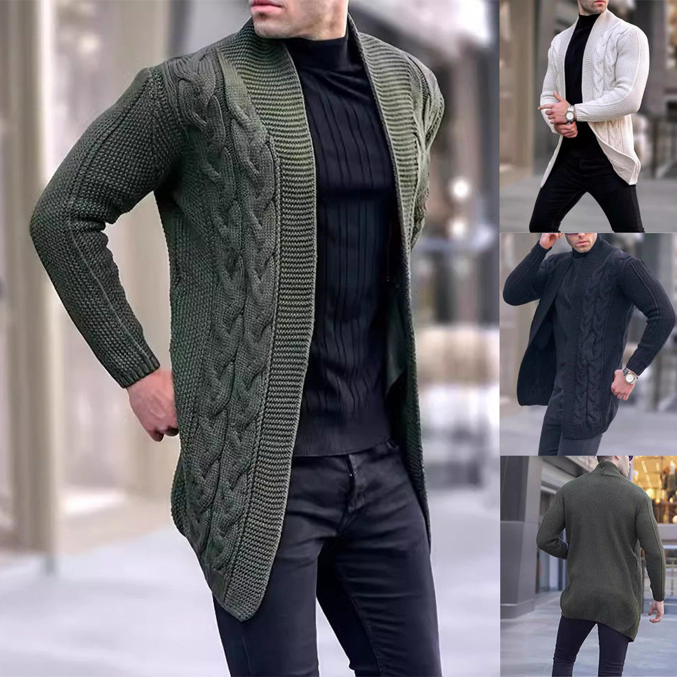 Chandail de cardigan casual homme avec manches longues pour l'automne et l'hiver