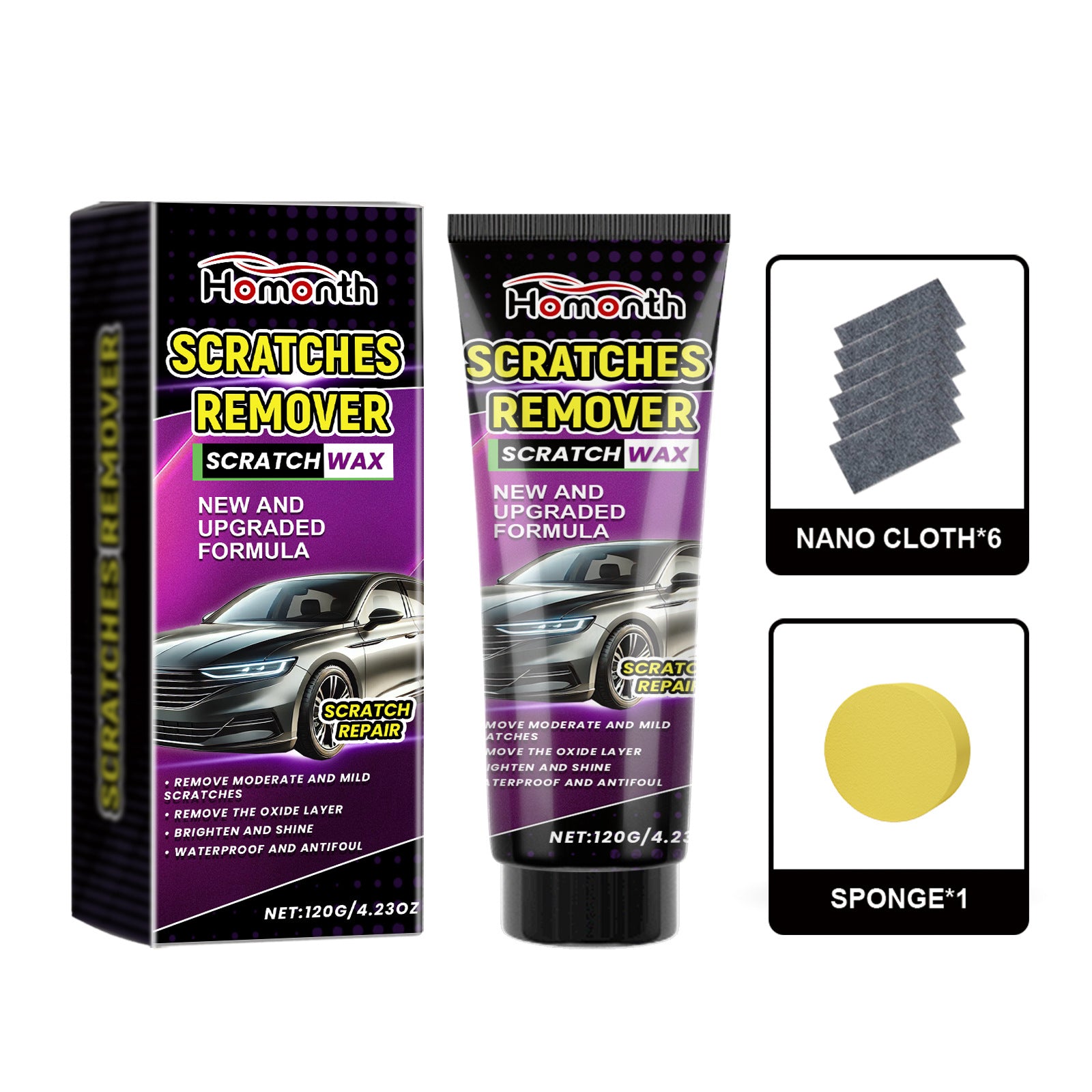 Nano Cloth Car Scratch Repair Cream Kit