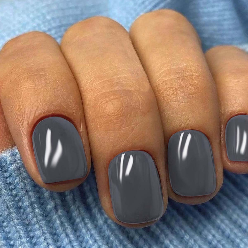 Stickers Nail Minimaliste à Carré Court pour Femmes Faux Nail
