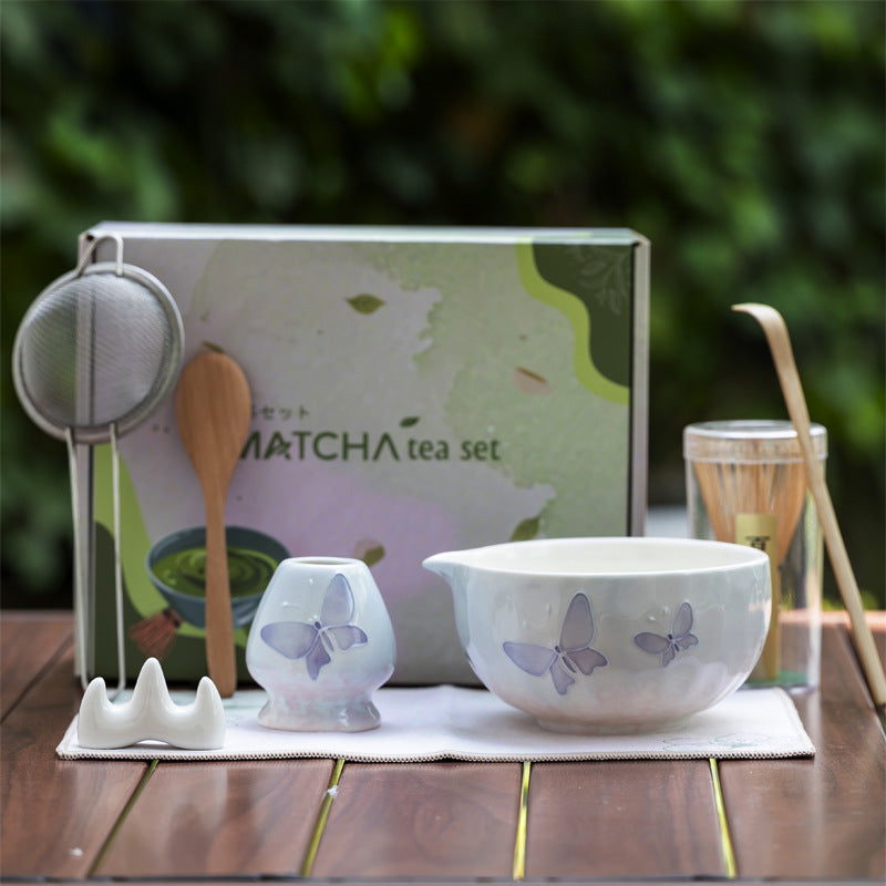 Set en céramique 8 pièces peint à la main Matcha
