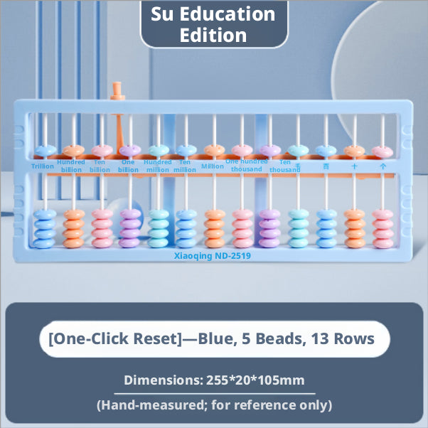 Enseignement abacus-un-clic modèle-5 perles 13 fichiers-bleu-PS+ABS-1 pièce