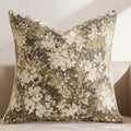 Vieille case d'oreiller en jacquard teinte de fil de couleur florale Chenille