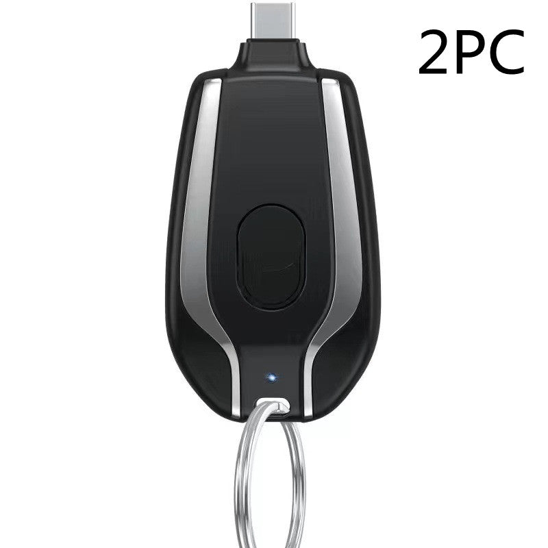 Porte-clés Banque de recharge sans fil Portable 1500 Mah Alimentation d'urgence Téléscopique Petit M