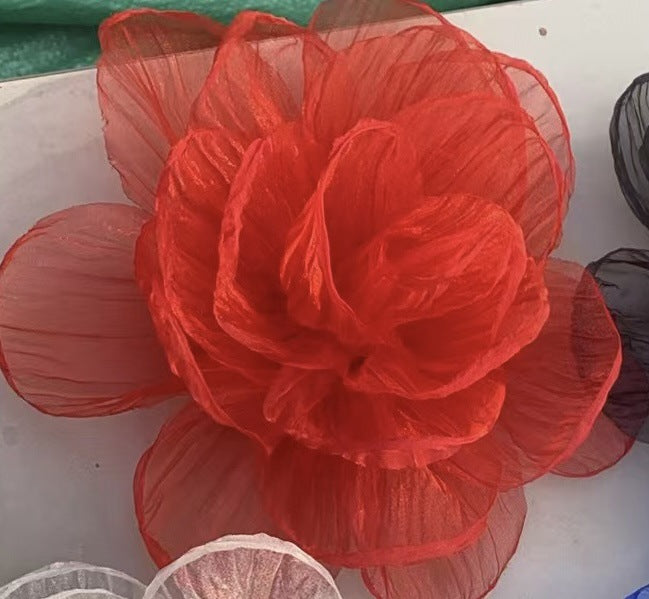 20cm Camellia Corsage à bords de brûlures