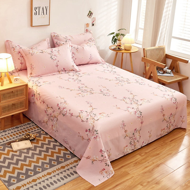 Feuilles de lit simples en coton imprimé Twill