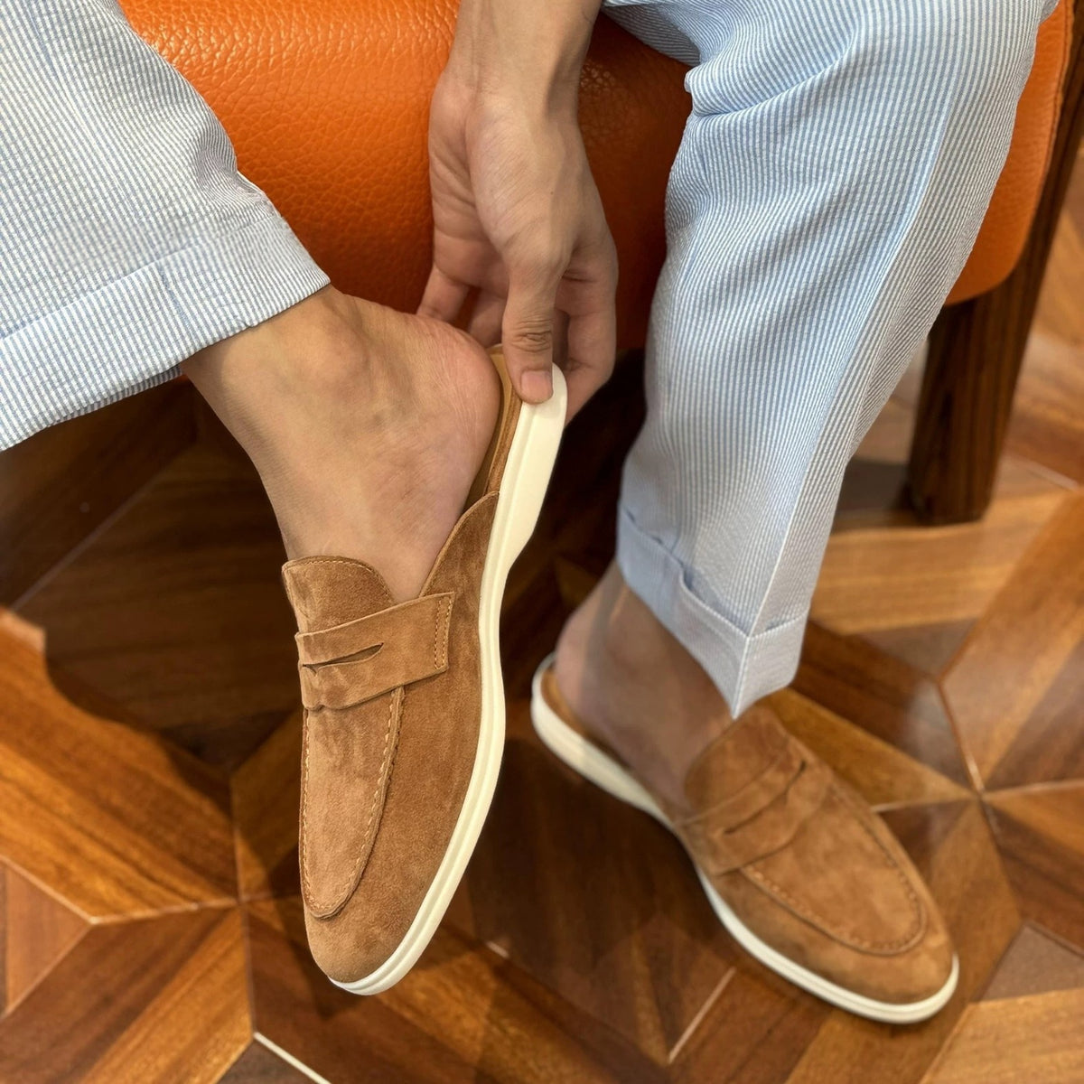 Men's Loafers Fashion British Style White Sole