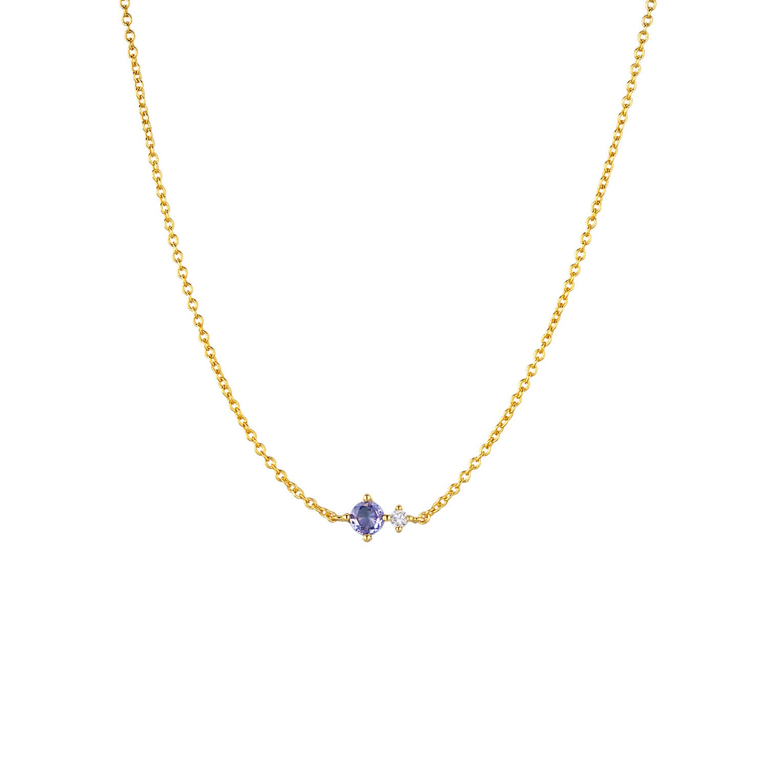 S925 Collier en argent sterling avec douze pendentifs en pierre de naissance