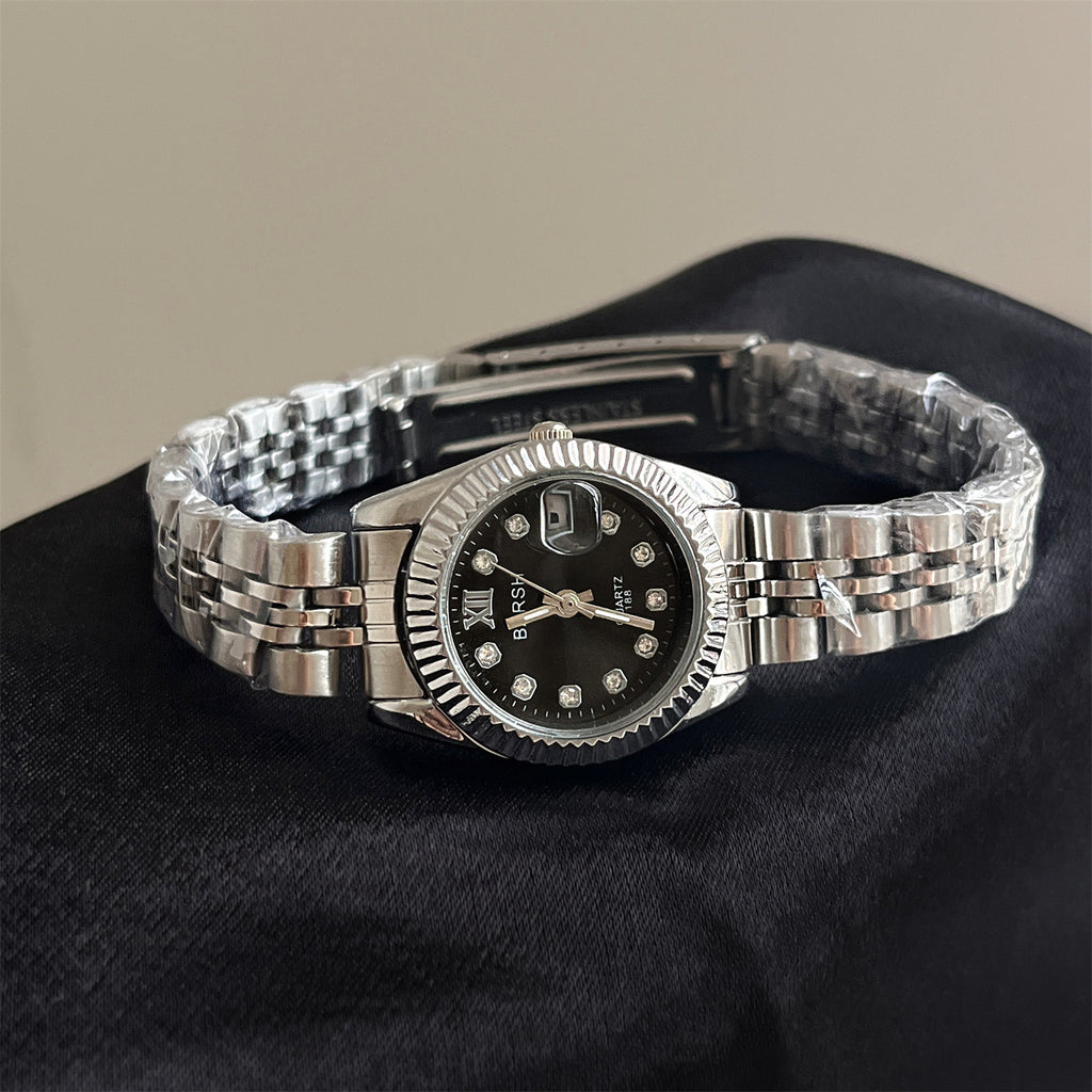 Casual Et pourtant sophistiqué Rond Diamant-face montre