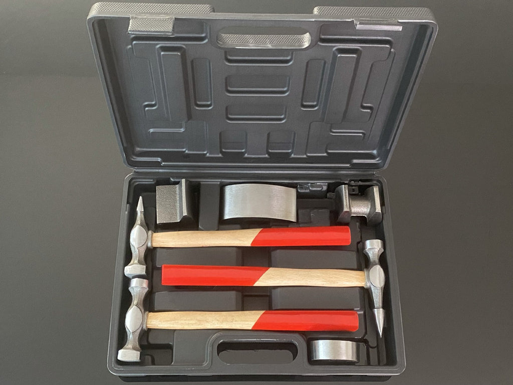 7x Outil de réparation du corps automatique Kit panneau d'artisanat battre Hammer et Dolly Set Hammer