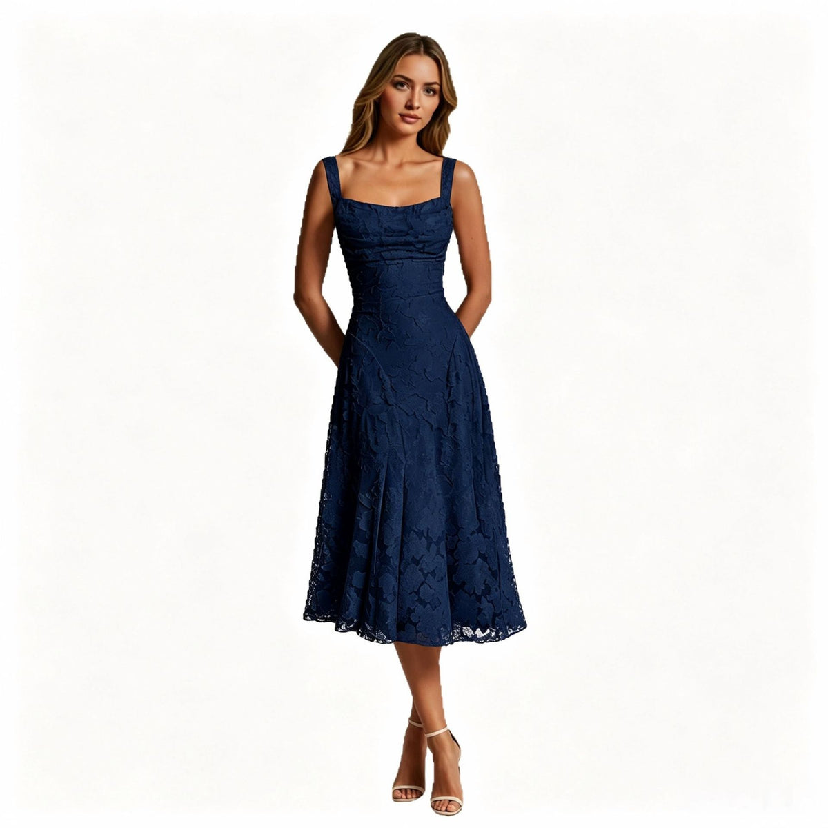 Robe de cocktail spaghetti-strap
