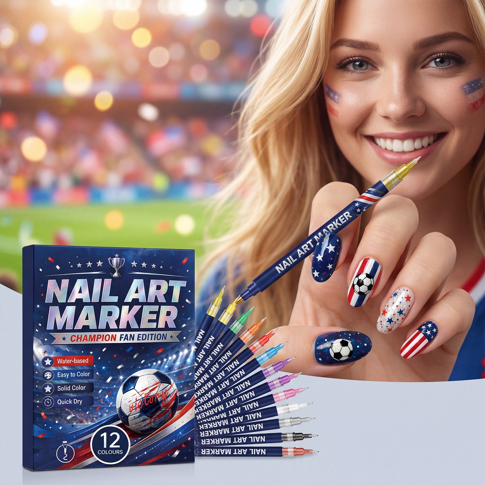 Coupe du monde de stylo Art de ongles