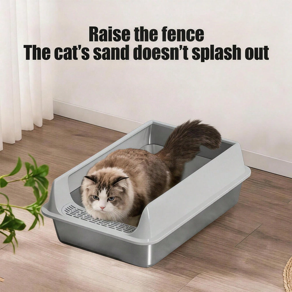 Boîte à litière Cat en acier inoxydable