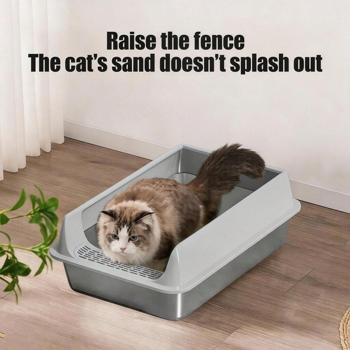 Boîte à litière Cat en acier inoxydable