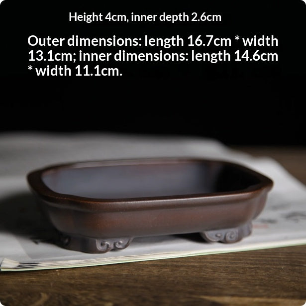 Pot de fleurs de Bonsai à feu de bois rétro