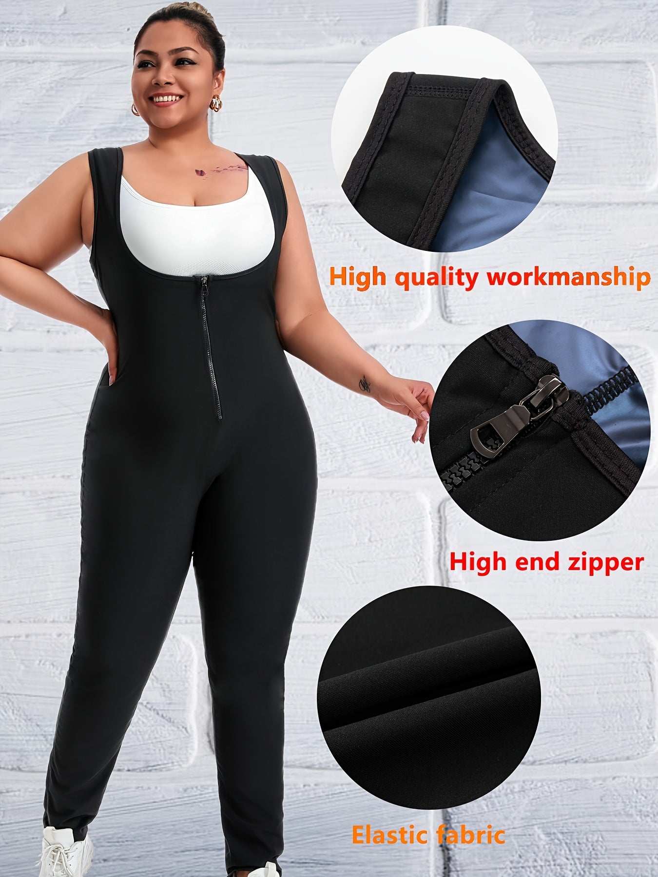 Plus taille Sauna costume pour les femmes Full Body Waist Trainer pour les femmes respirant underarm Desig