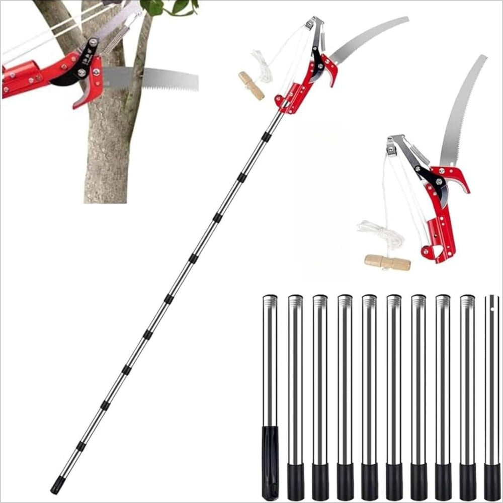 Scies télescopage et loppers avec longues poignées et longueur réglable