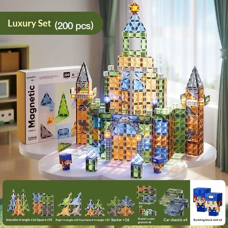 Creative Building Block Tower avec un jouet éducatif d'aimant puissant de Windows coloré
