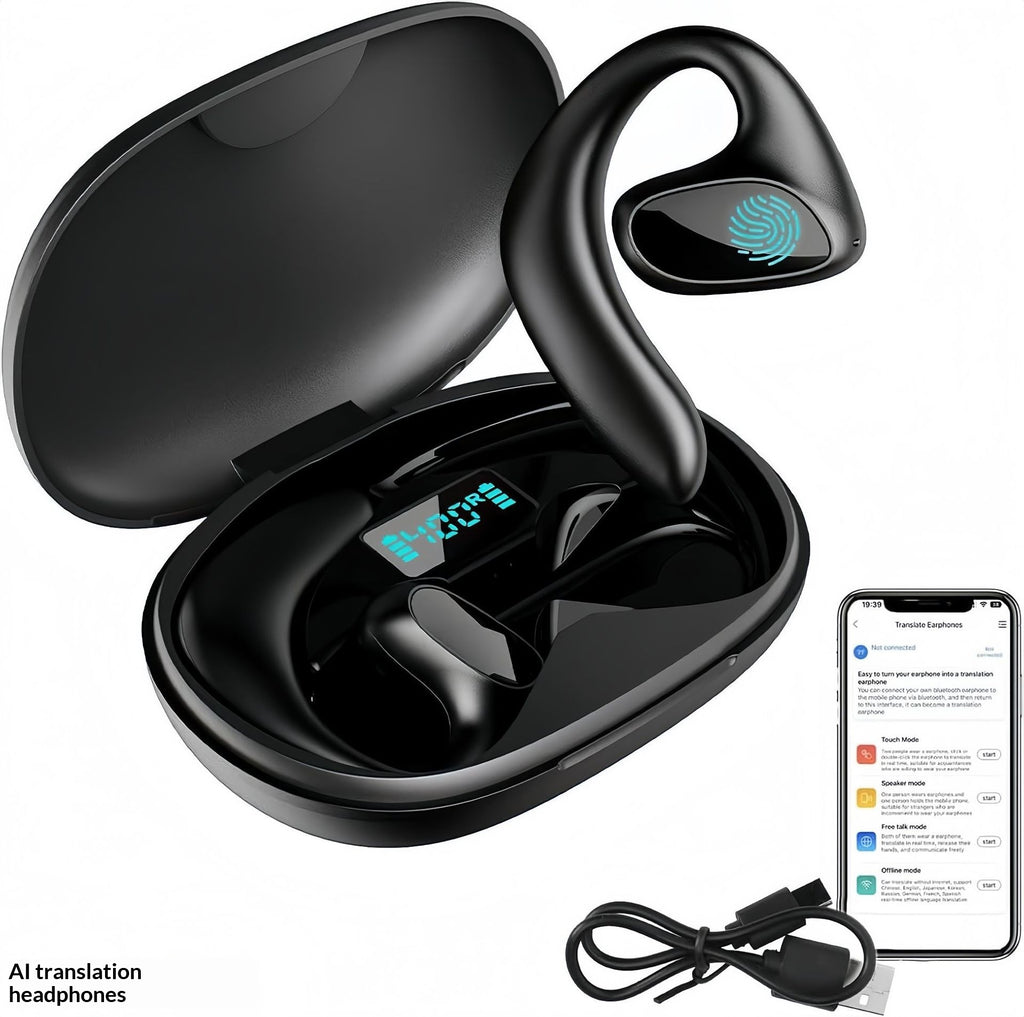 Casques d'écoute sans fil pour la traduction de l'oreille - Casque Bluetooth ouvert wi
