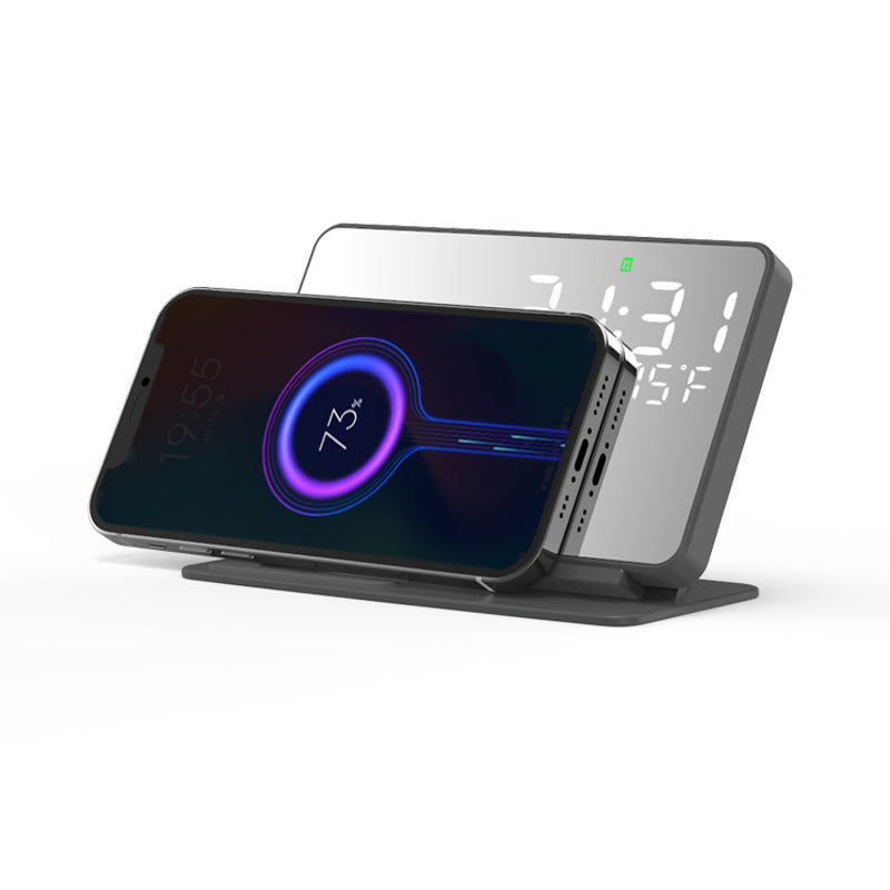 Alarme rechargeable sans fil à deux en un 15W Thermomètre