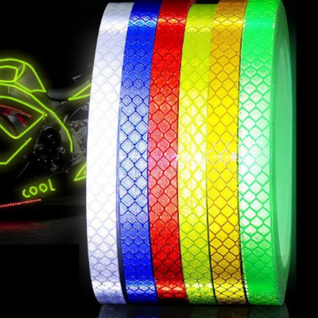 Couleur solide cristal couleur treillis moto nuit avertissement bande réfléchissante