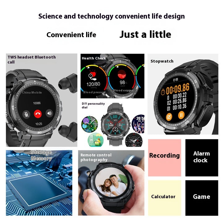 Sports TWS Earphone Heart Rate Smart Watch
