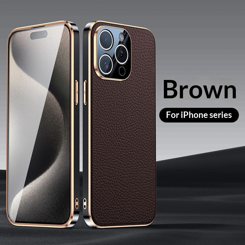 Étui de téléphone en cuir véritable haut de gamme Full Body Drop Proof Design