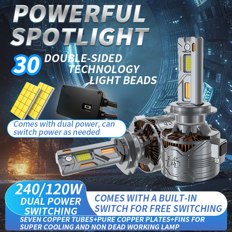 Transfrontalier Exclusive Supply of Ajustable Dual Power Car Led Headlights 7 Cuivre Tube La